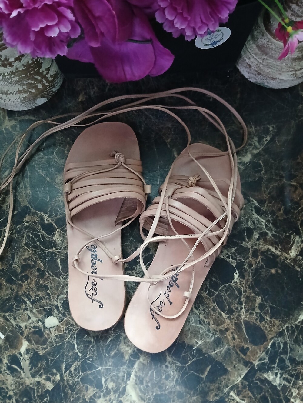 🇺🇸 4th of July Free People Cami Huarache Wrap-Around Sandals 36.5 EU Women - Picture 10 of 11